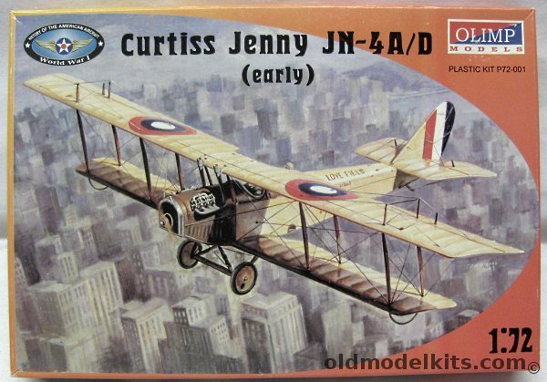 Olimp 1/72 Curtiss Jenny JN-4A/D (Early) WWI Fighter - SC4002 Primary Training School Love Field Dallas TX 1918 or Royal Naval Air Service (RNAS) 1918, P72-001 plastic model kit